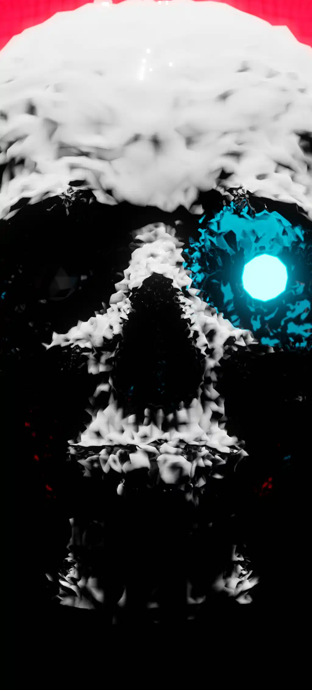 Neon Blue Eye Skull Wallpaper